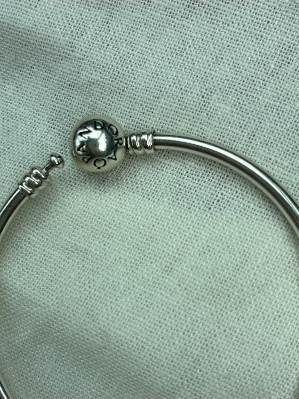 Pandora Sterling Silver Round Clasp Bangle - Silver - Picture 3 of 4